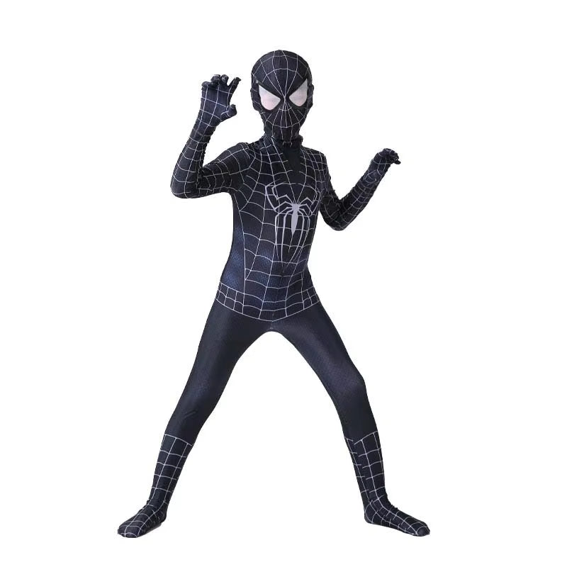 Boys Girls Spiderman Costume Superhero Jumpsuit Miles Morales Spider-Man Cosplay Zentai Bodysuit 3D Style Halloween Outfits