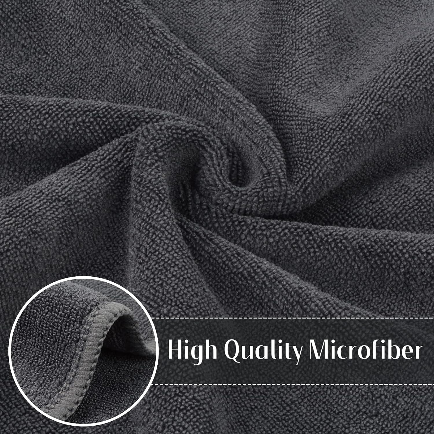 Microfiber Cleaning Cloth Ultra Absorbent Softer Towel Reusable Cloth No Streak Lintless Cleaning Clothes for Home, Kitchen, Car, Window Use 12X12 Inch Slate Grey 6 Pack