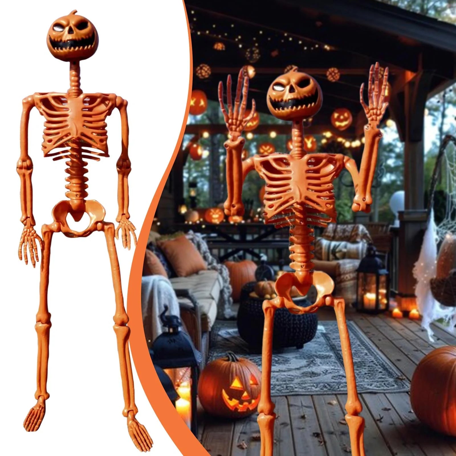 Halloween Clearance! Halloween Pumpkin Skeleton Decoration Halloween Party Deco