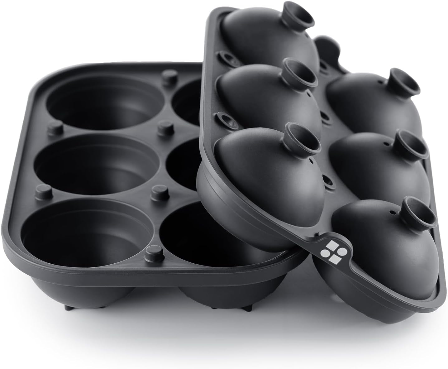 Ice Cube Molds – Large Silicone Ice & Sphere Mold Combo with Built-In Easy-Fill Funnel 2-Inch round & Square Whiskey Ice Molds for Cocktails & Bourbon