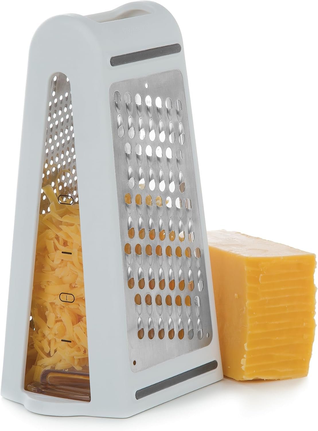 Prepsolutions 2-Way Grate & Measure – Multi-Function Grater for Shredding, Slicing & Measuring