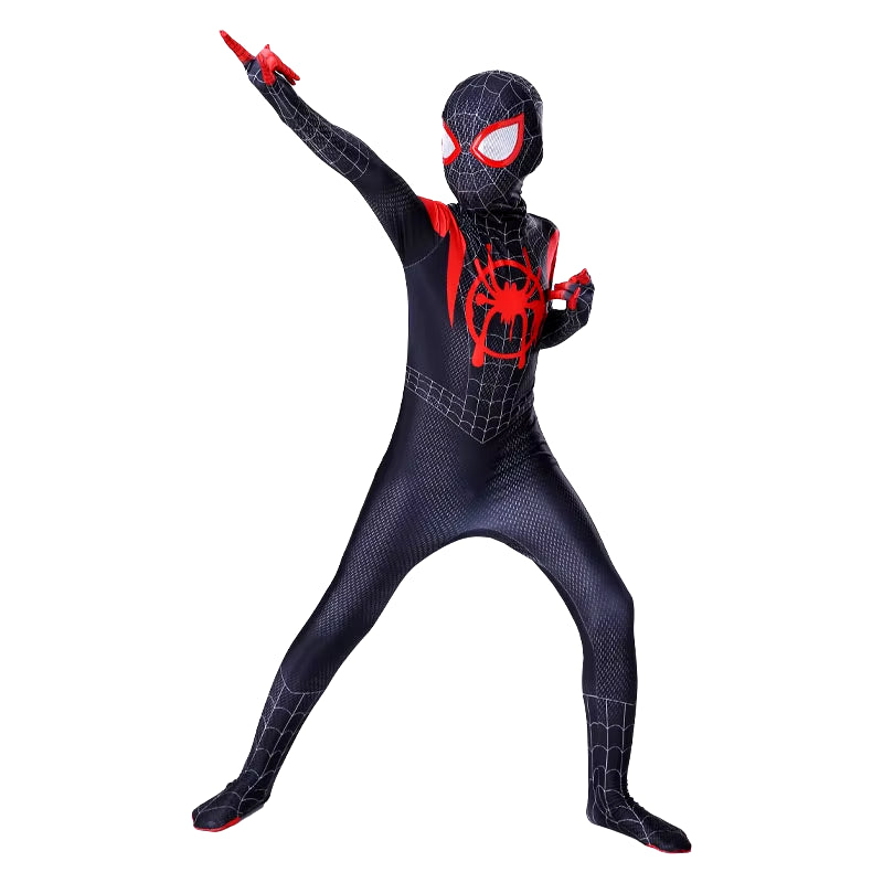 Boys Girls Spiderman Costume Superhero Jumpsuit Miles Morales Spider-Man Cosplay Zentai Bodysuit 3D Style Halloween Outfits