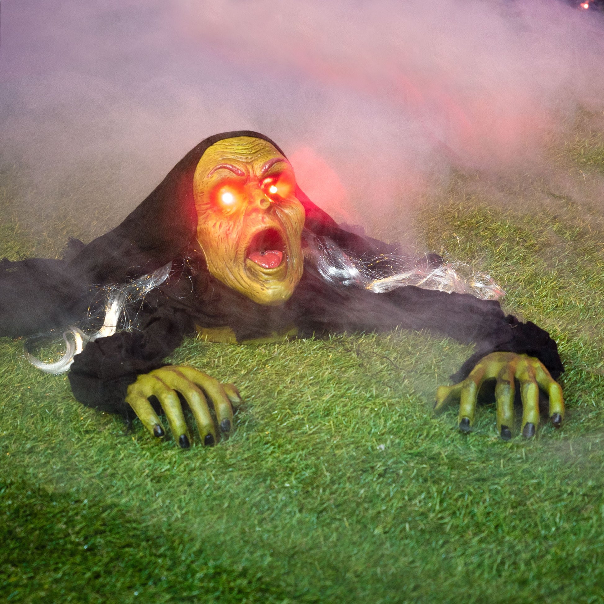 Halloween Groundbreaker Halloween Decorations Zombie with Sound and Flashing Eyes,Outdoor Scary Halloween Yard Decorations