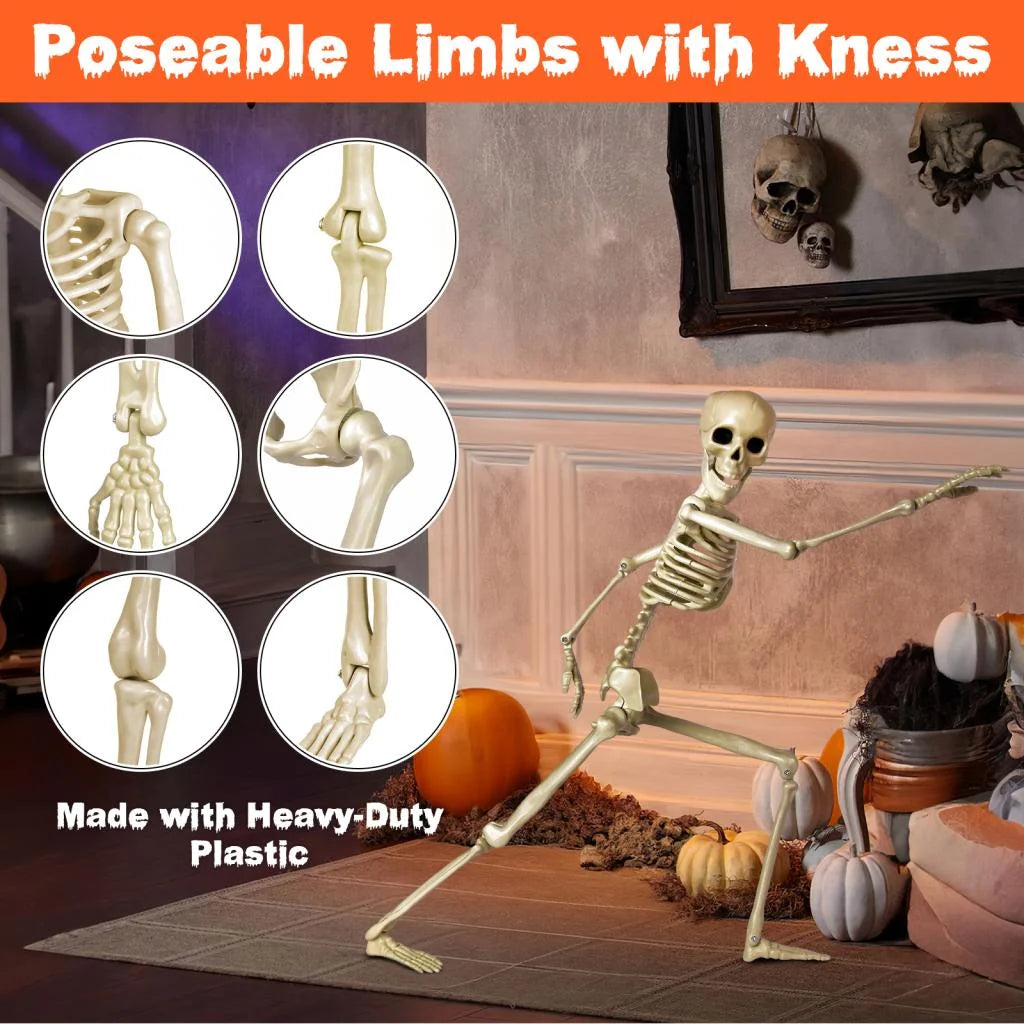 24 Inch Halloween Adjustable Skeleton Prop,Halloween Decoration Clearance,Halloween Party Decoration,Halloween Decoration Outdoor,Indoor