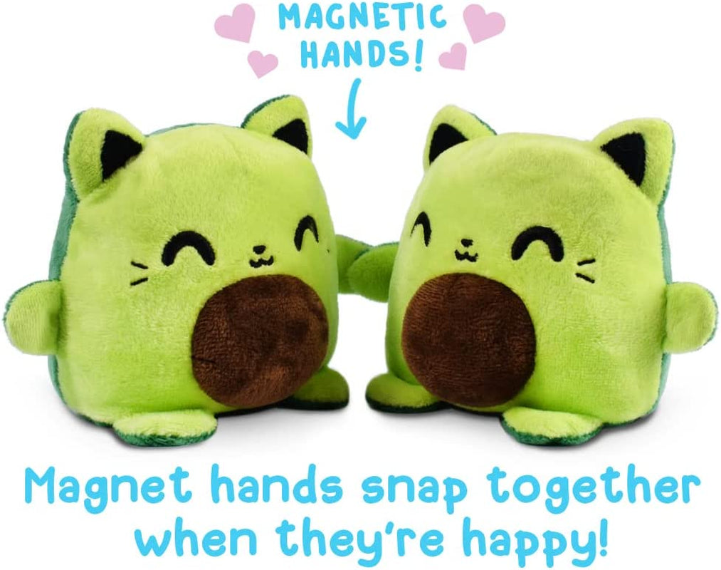 - Plushmates - Magnetic Reversible Plushies That Hold Hands When Happy - Avocado Cat - Huggable and Soft Sensory Fidget Toy Stuffed Animals That Show Your Mood - Gift for Kids and Adults!