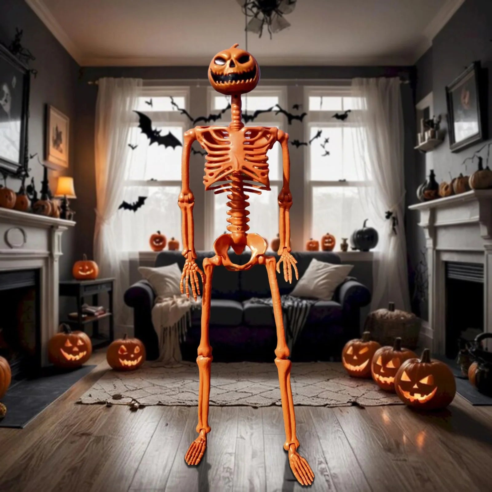 Halloween Clearance! Halloween Pumpkin Skeleton Decoration Halloween Party Deco