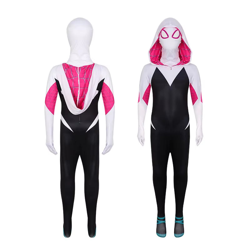Boys Girls Spiderman Costume Superhero Jumpsuit Miles Morales Spider-Man Cosplay Zentai Bodysuit 3D Style Halloween Outfits