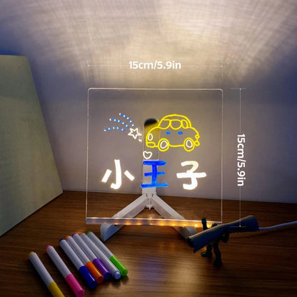 Transparent Luminous LED Night Lights DIY USB Luminous Acrylic Night Light Erasable Write Message Board Calendar Desktop Ornamen