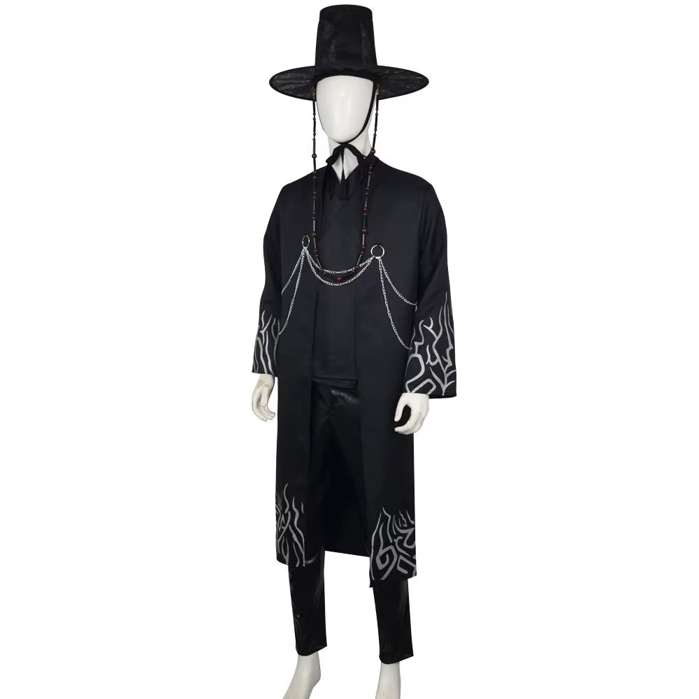 K-POP Demon Boy Group Black Suit Hat Group Uniform Demon Hunters Saja Boy Cosplay Costume Wig Jinu Abby Baby Outfit Halloween