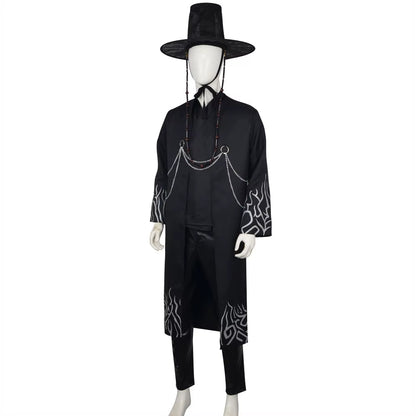 K-POP Demon Boy Group Black Suit Hat Group Uniform Demon Hunters Saja Boy Cosplay Costume Wig Jinu Abby Baby Outfit Halloween
